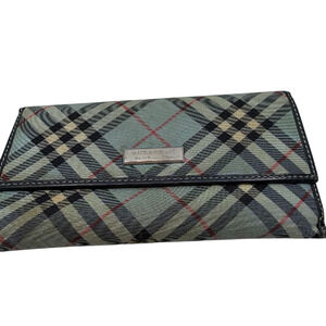 Burberry Continental Blue Nova Check Canvas Wallet